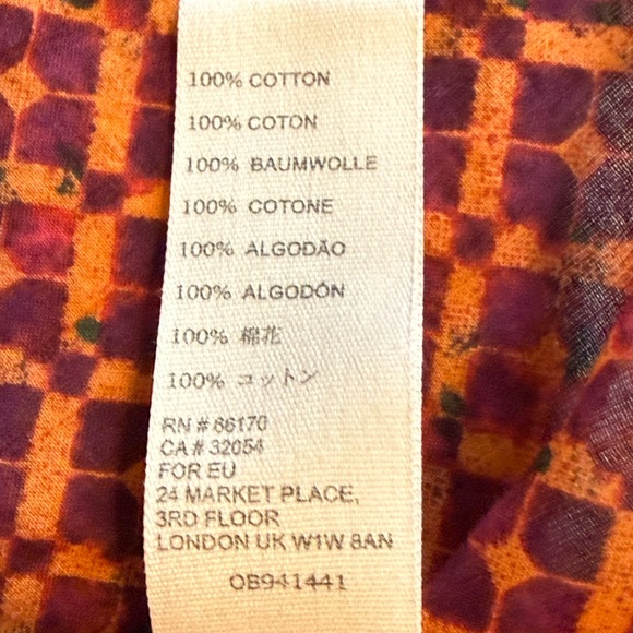 Free People Mixed Print Boho Babydoll Tunic Top Medium Cotton - Picture 4 of 5